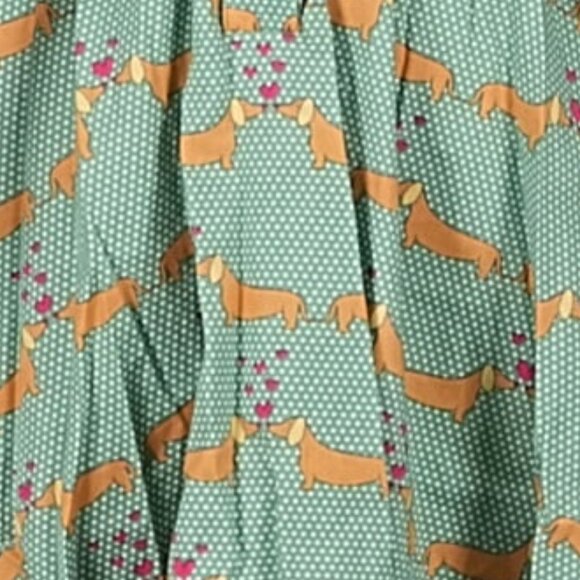 Modcloth Green Dachshund Print Puppy Love Shirt Dress - Picture 6 of 6